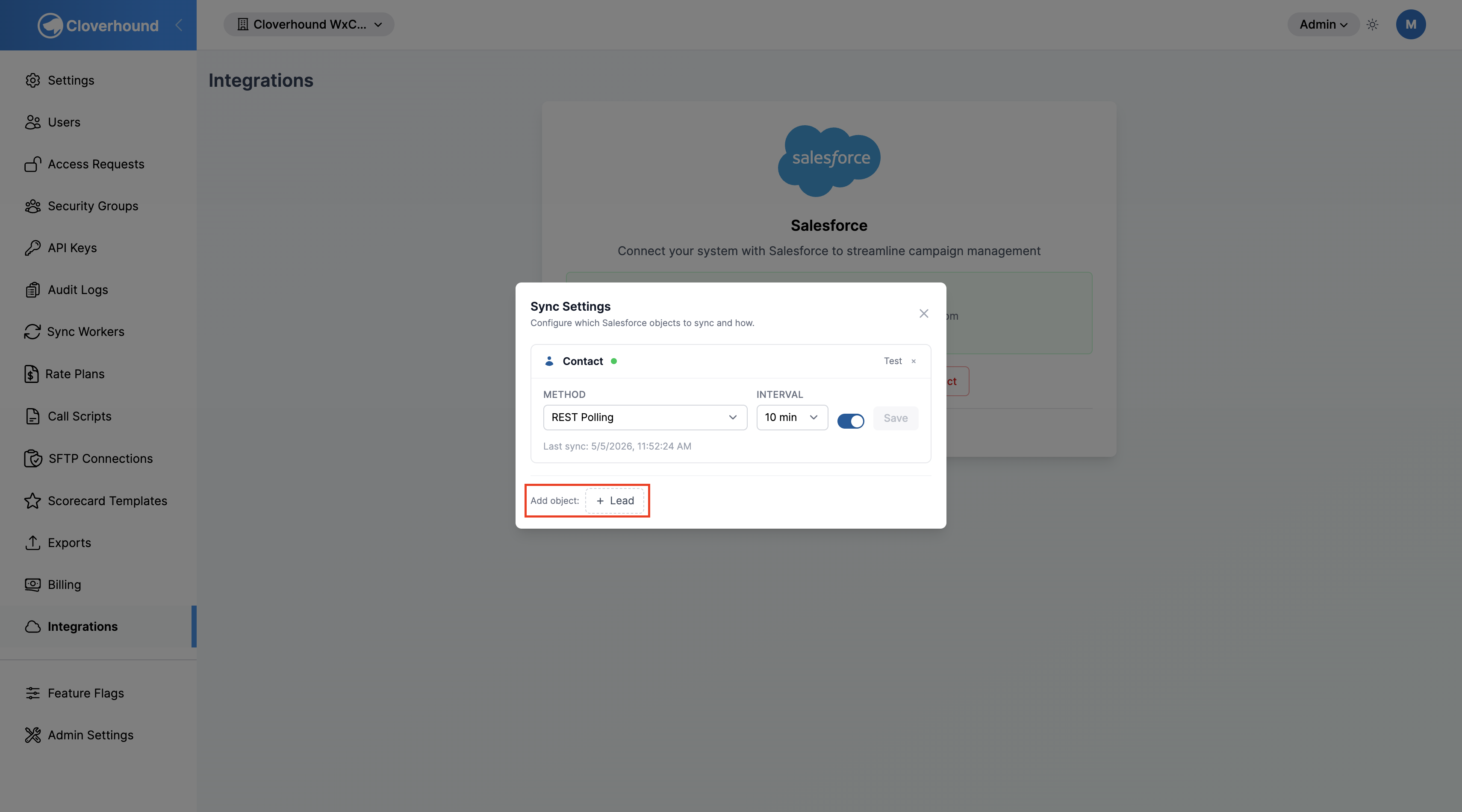 Add object buttons for Contact and Lead