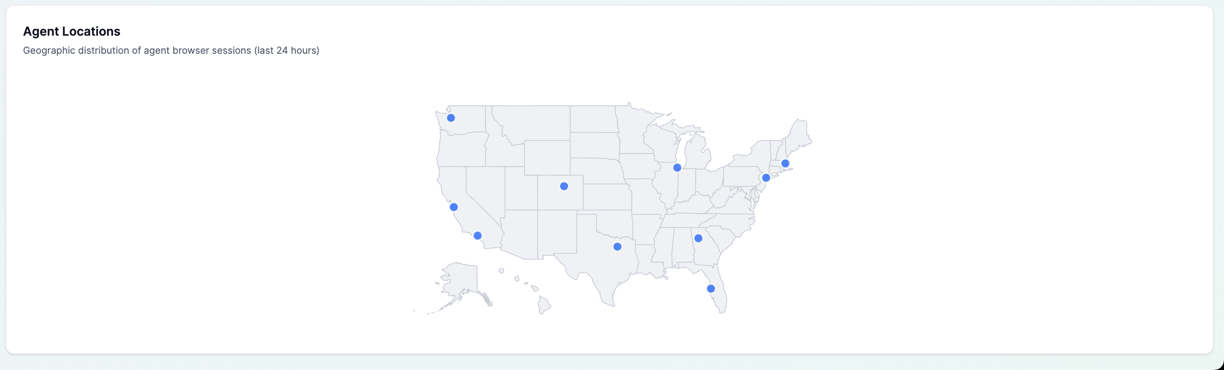 US map of agent browser session locations