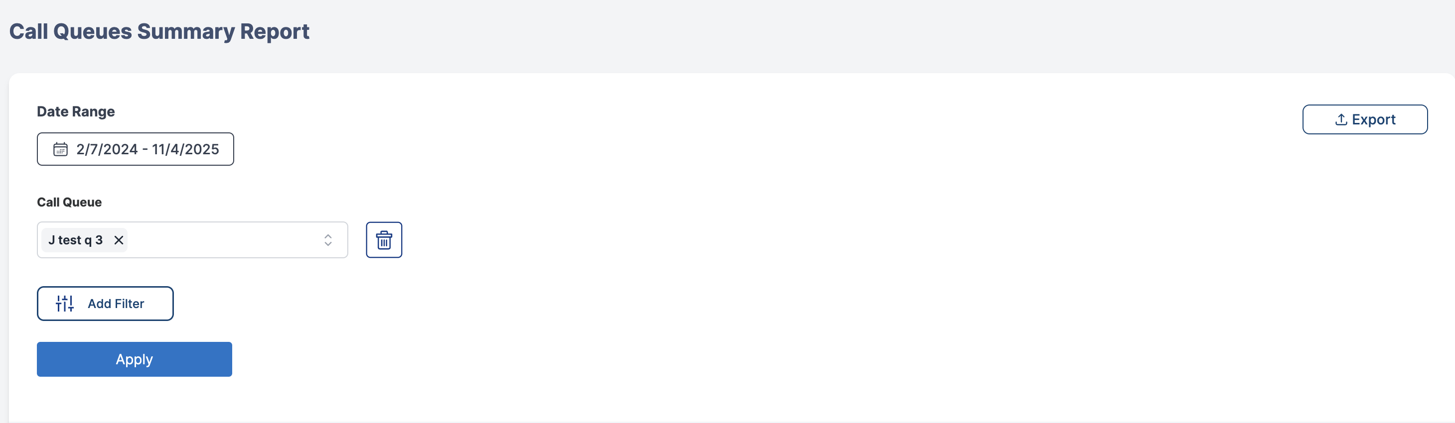 Call Queue Filters