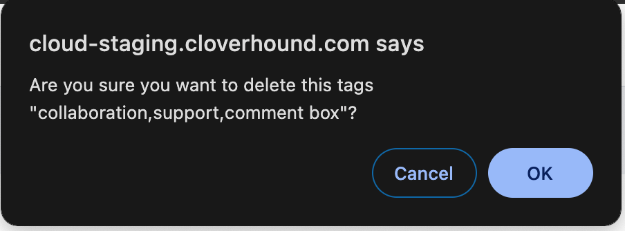 Remove Tags Confirmation