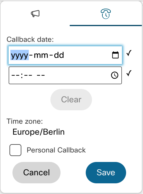 callback date input