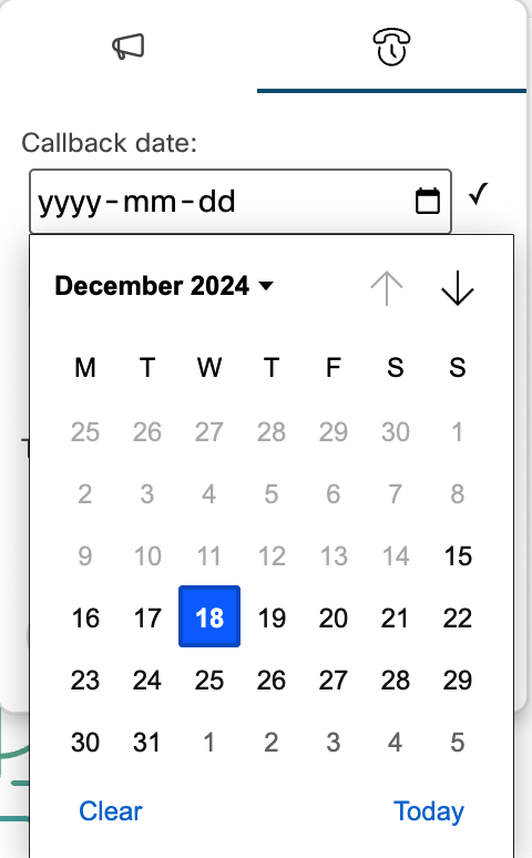 callback date picker