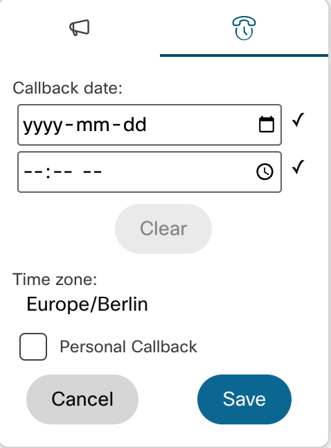 callback datetime cleared