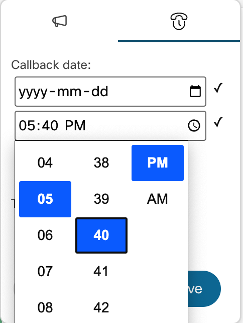 callback time picker