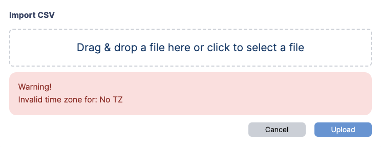 CSV Upload Error