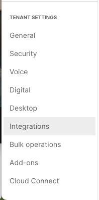 Integration Settings