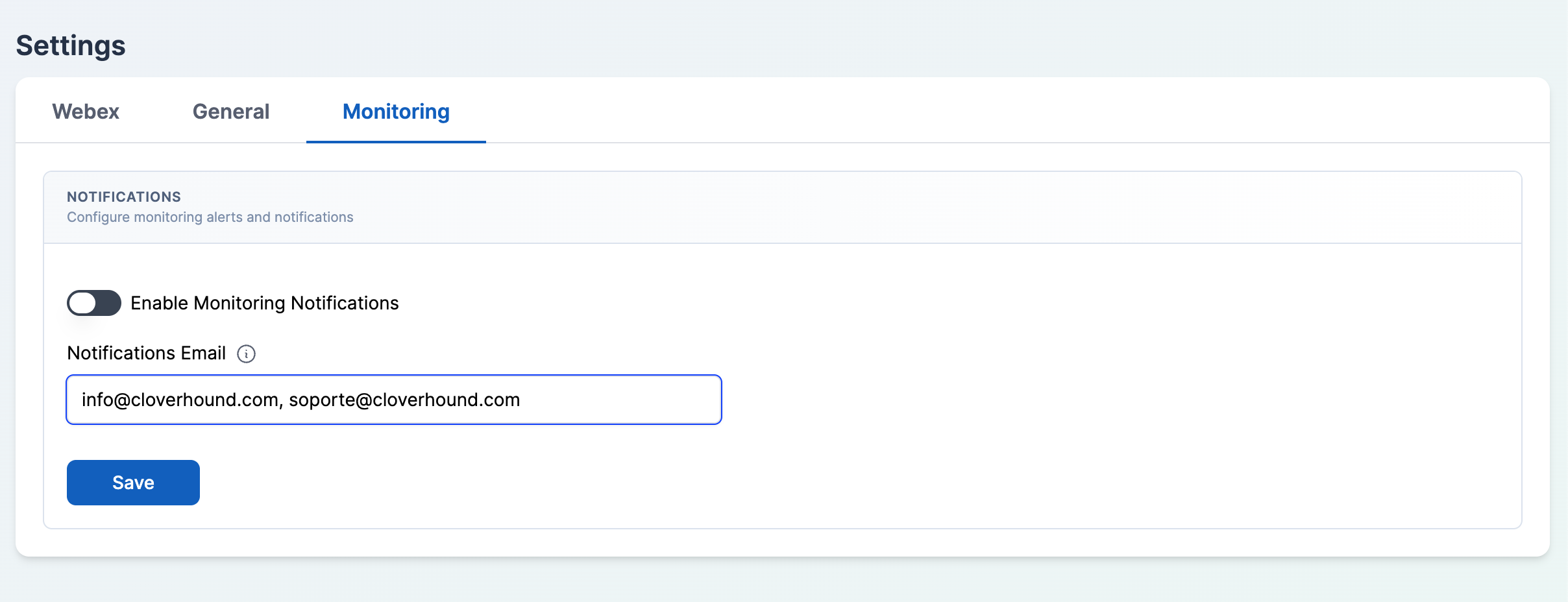 Monitoring tab
