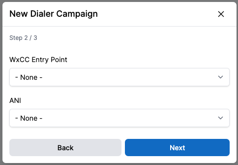 New Dialer Campaign - Step 2