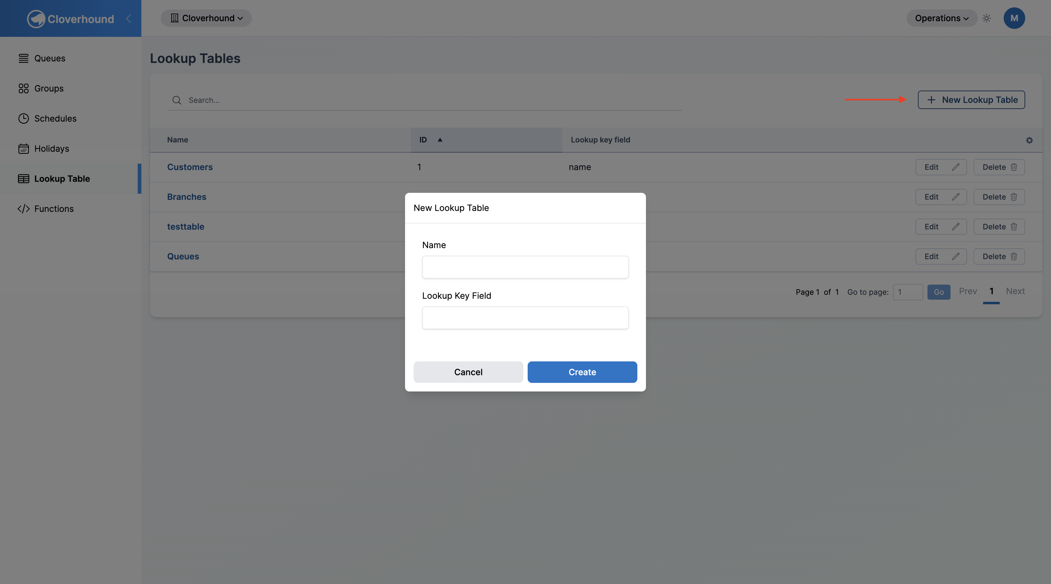New Lookup Table form