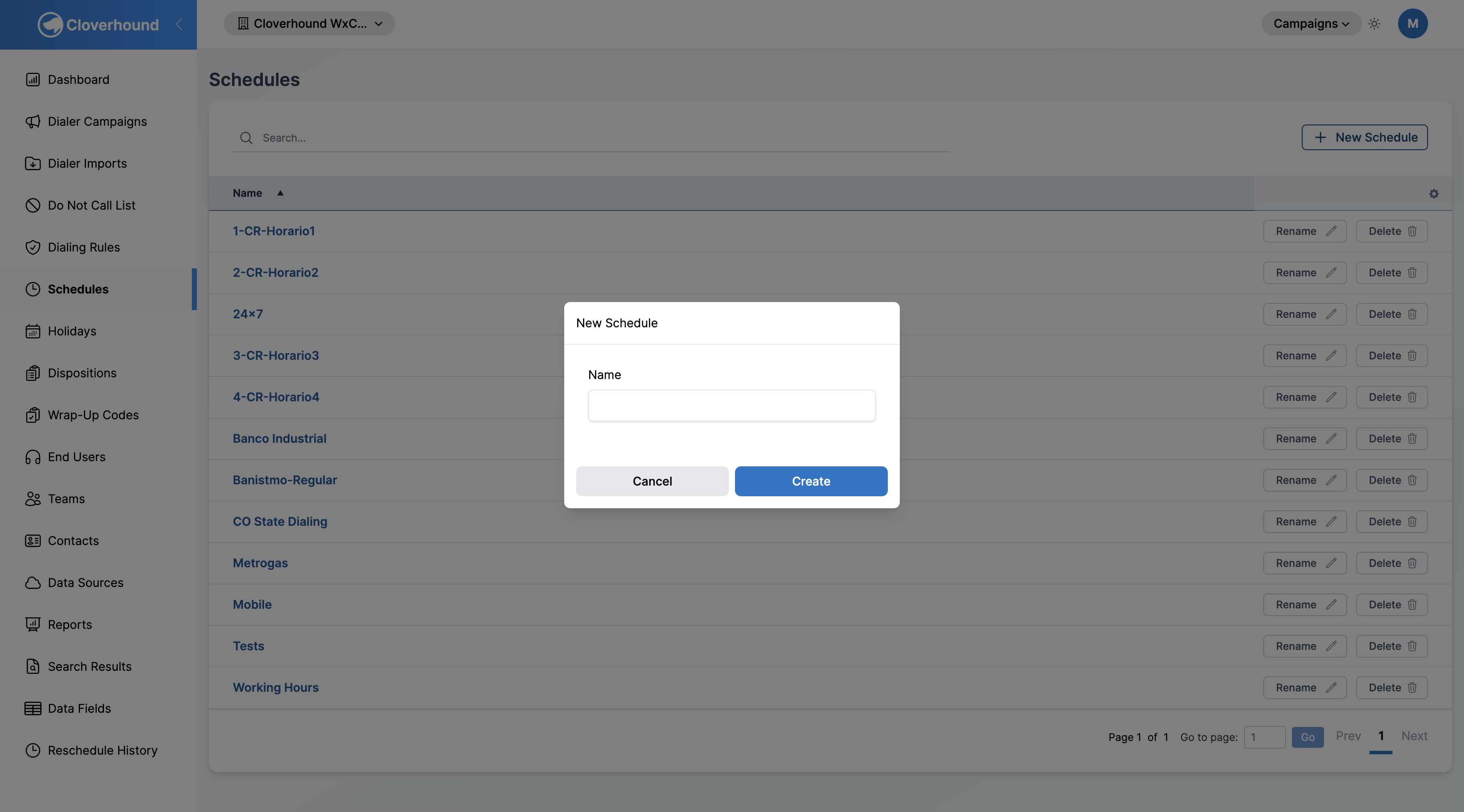 New Schedule form