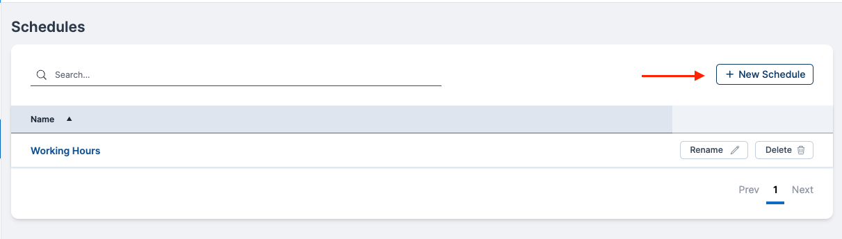 New Schedule Button