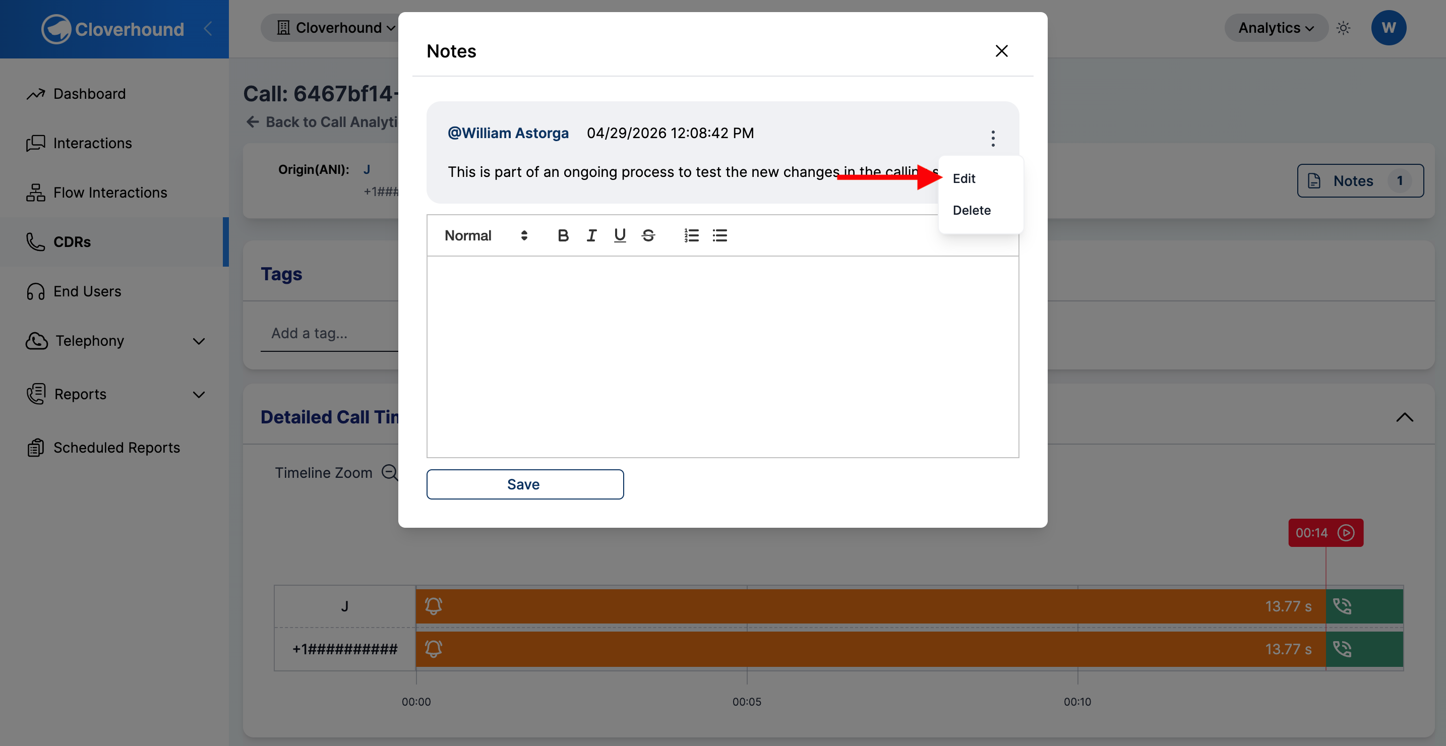 Edit Note Option