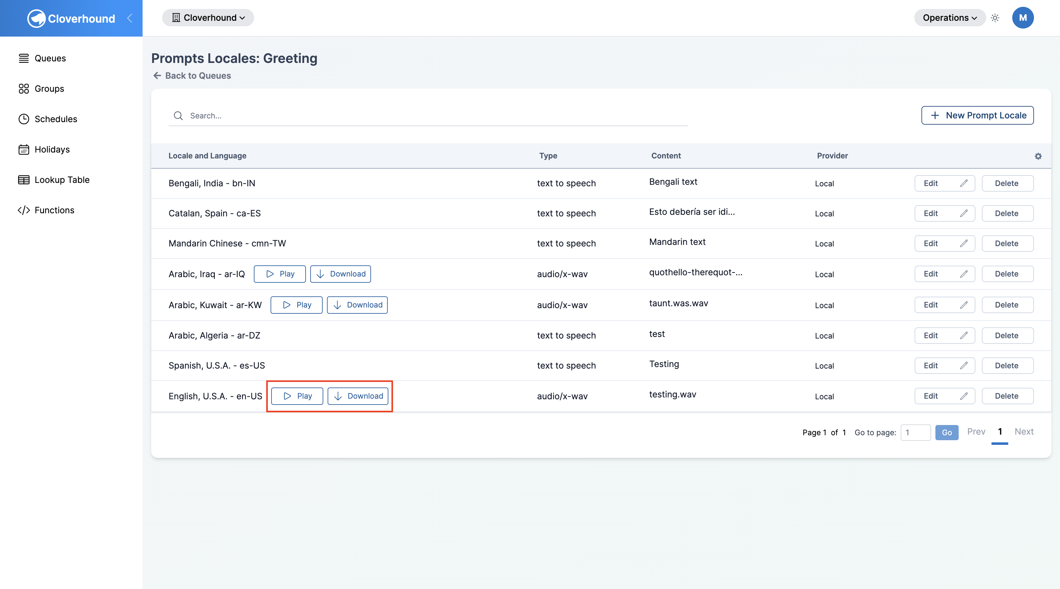 Prompt locale row with Play and Download controls