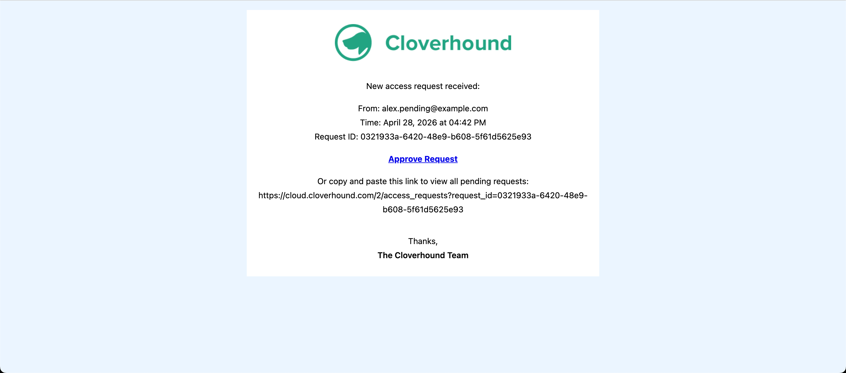 Request access email