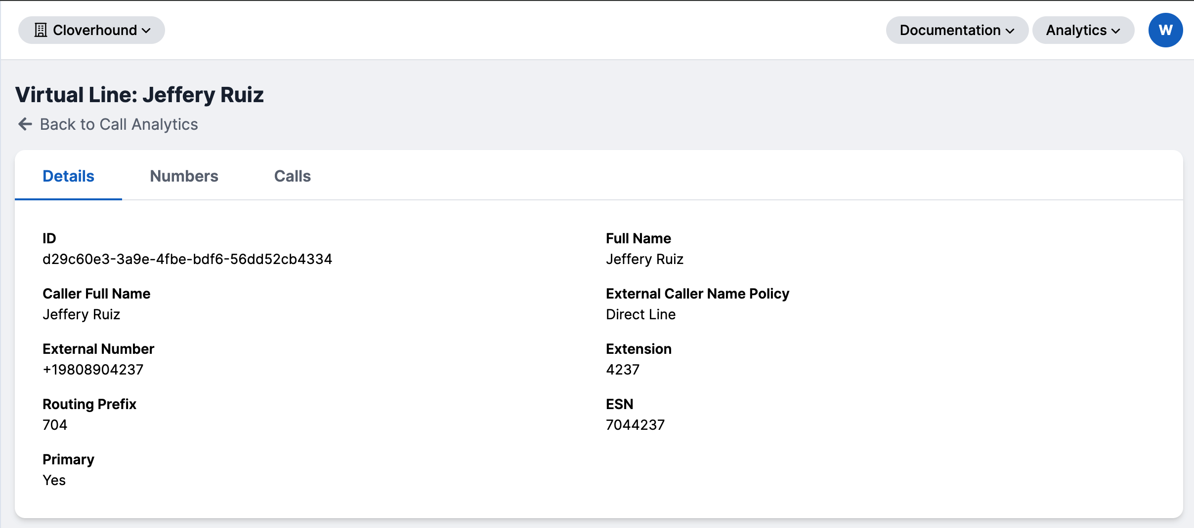 Virtual Line Details